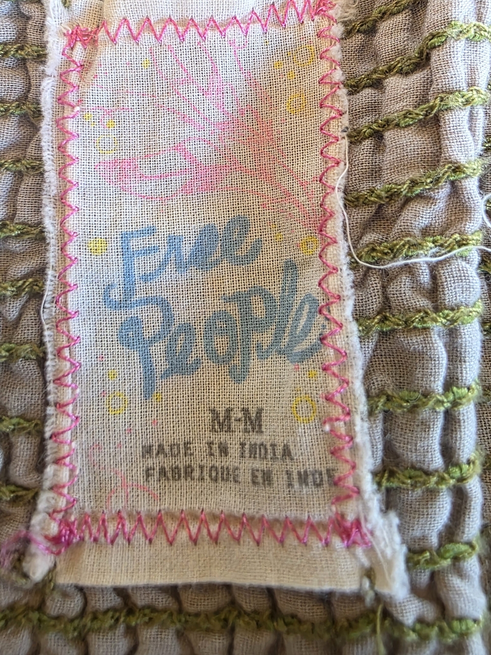 Free People Boho Tie Dye Ruffle Mini Skirt Smocked Waist Festival Fairy Grunge - Picture 8 of 10